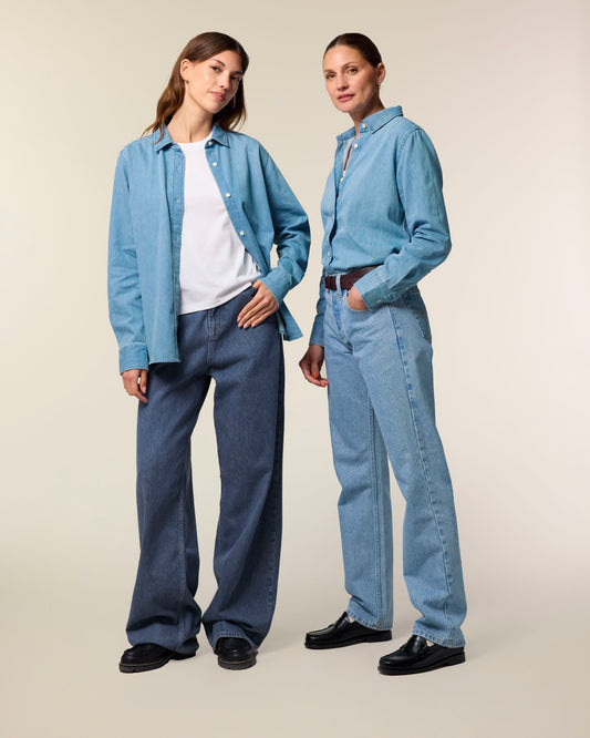 Stella Denim Shirt – Women - Mid Wash