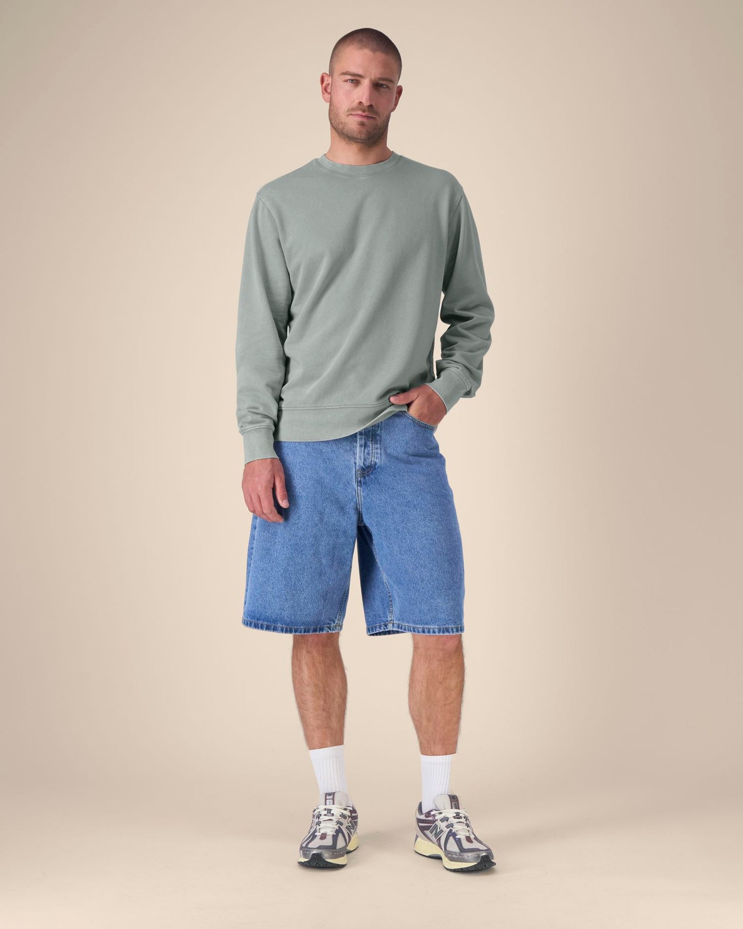 Matcher Vintage – Unisex Crew neck sweatshirt - G. Dyed Swimmer Blue
