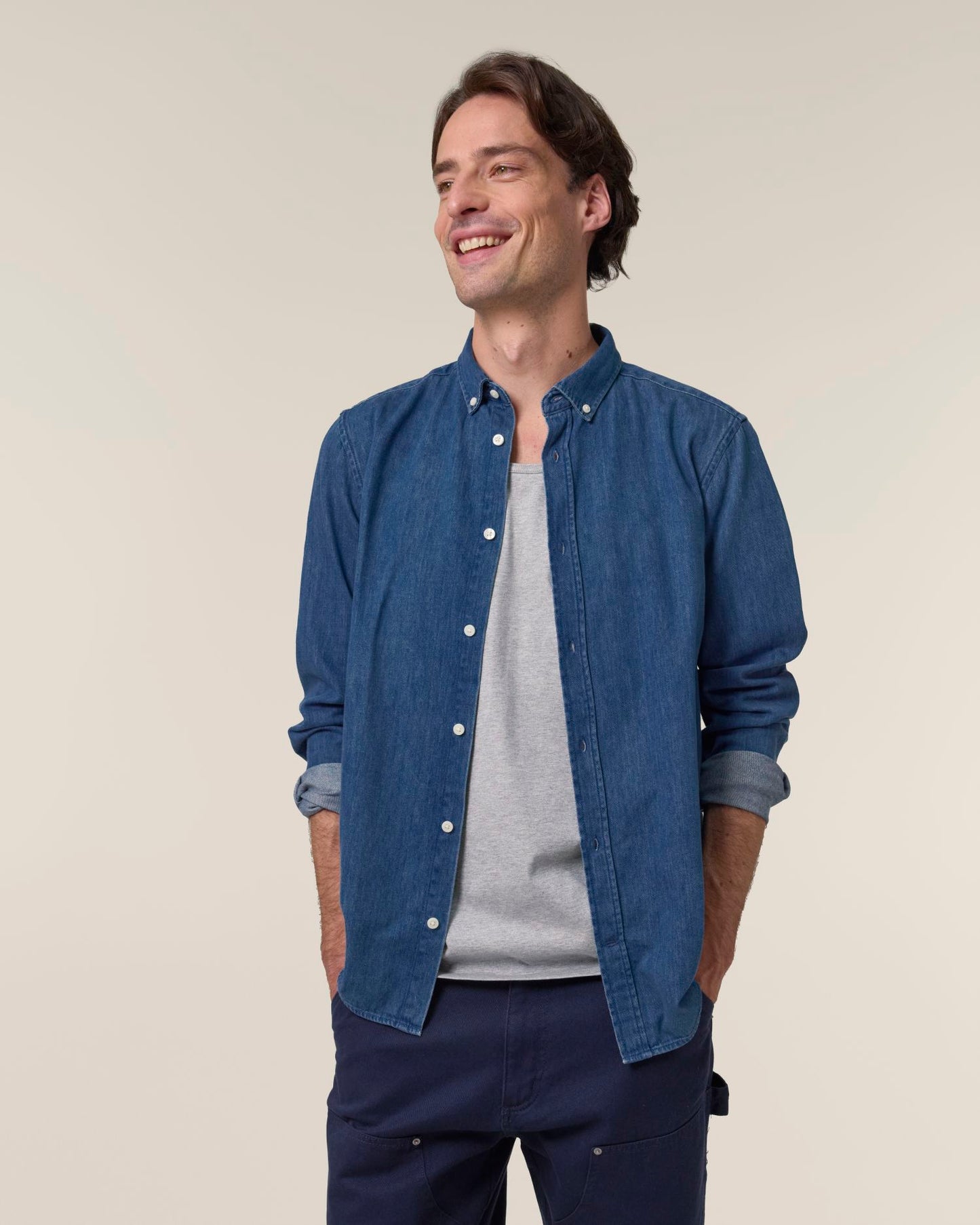 Stanley Denim Shirt – Men - Mid Wash