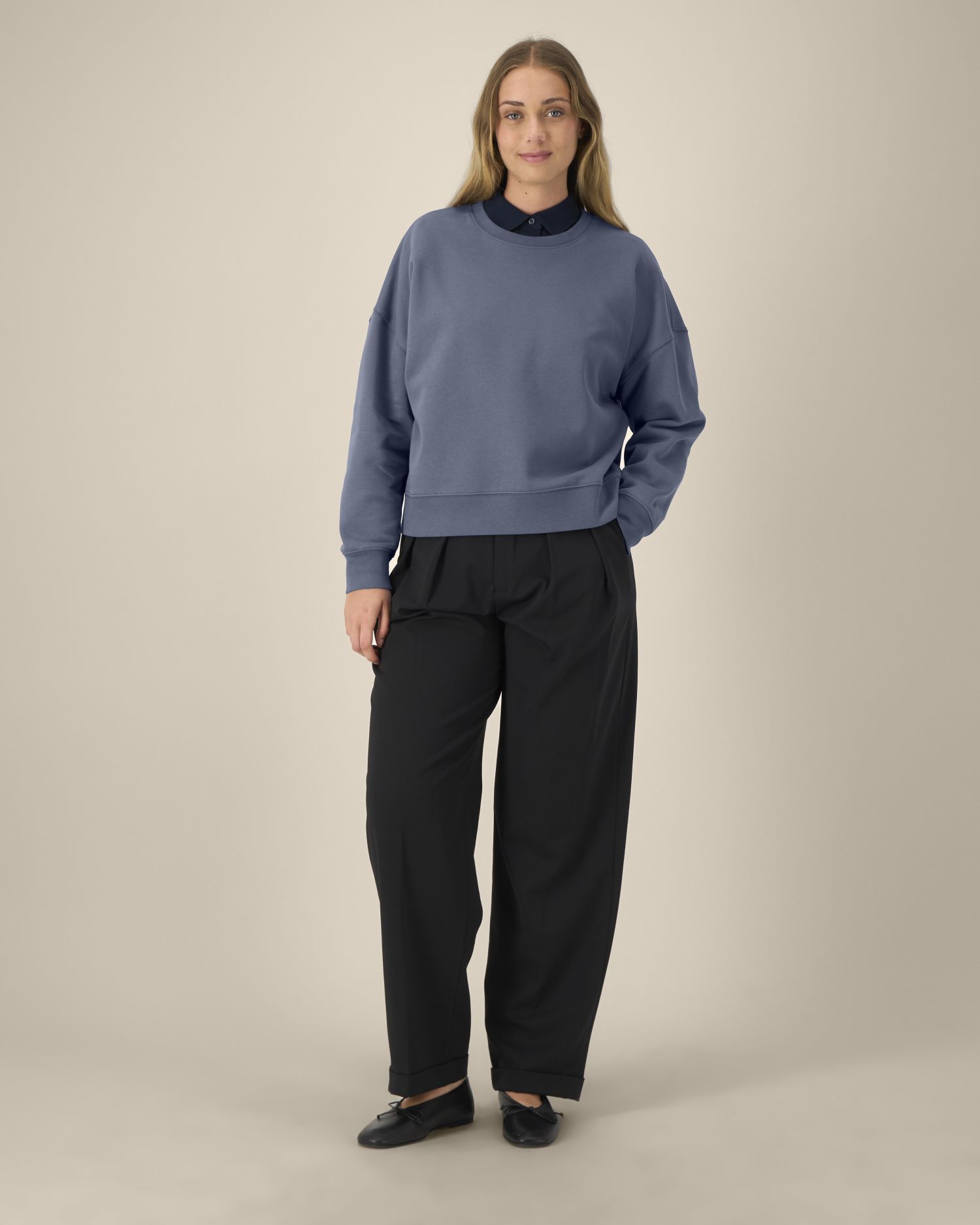 Stella Alma – Women Crew neck sweatshirt - Worker Blue